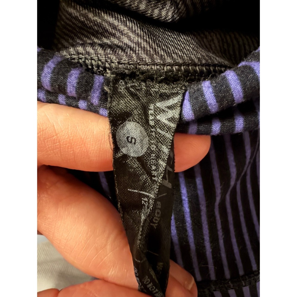 Peloton x WITH Wear It To Heart Striped Sports Bra L and Leggings S Set Purple - Picture 5 of 9